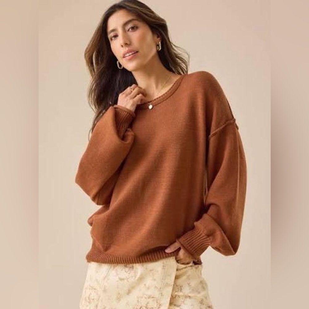 Size: M l Altar'd State Brown, "Jordana" Oversized Sweater